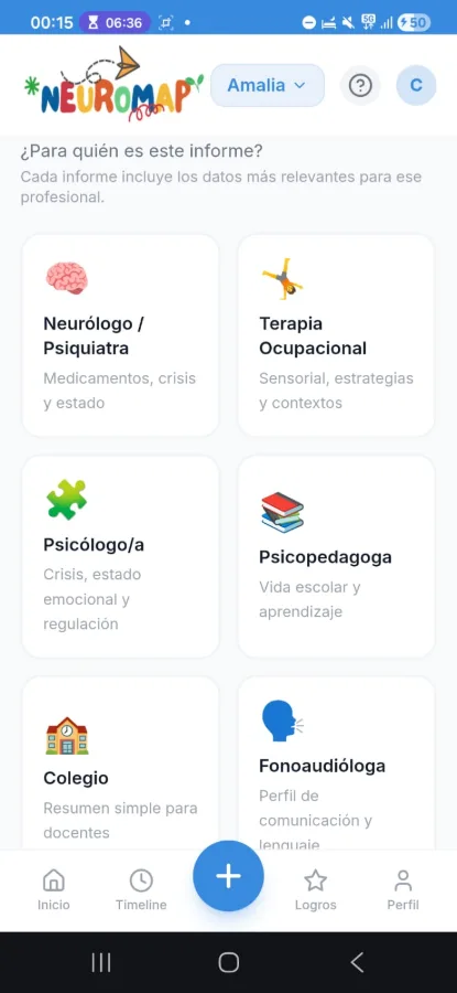 NeuroMap · pantalla